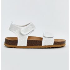 Sandale cu velcro si detalii brodate