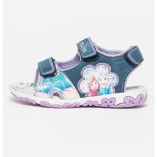 Sandale cu velcro si detalii cu aspect de denim