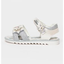 Sandale cu velcro si detalii cu aspect stralucitor