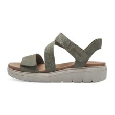 Sandale cu velcro si detalii de piele intoarsa