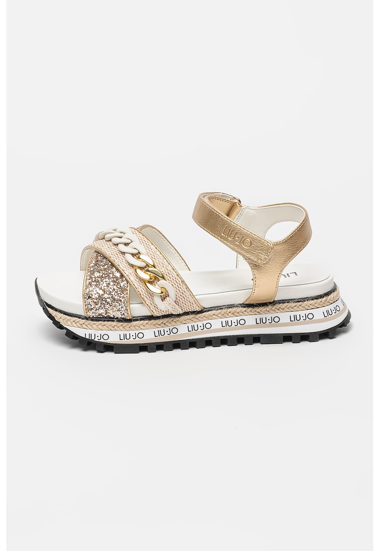 Sandale cu velcro si detaliu lant Wonder 1 Sandale cu velcro si detaliu lant Wonder