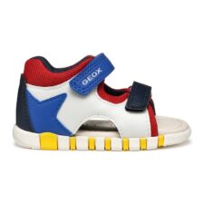 Sandale cu velcro si garnituri din piele ecologica