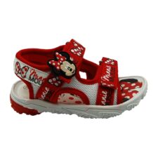 Sandale cu velcro si imprimeu Minnie Mouse
