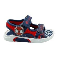 Sandale cu velcro si imprimeu Spiderman
