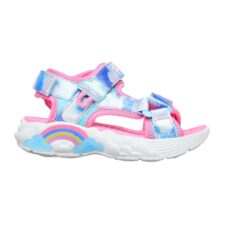 Sandale cu velcro si imprimeu cu nori Rainbow Racer
