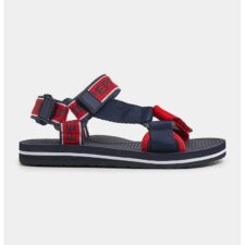 Sandale cu velcro si imprimeu logo