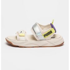 Sandale cu velcro si insertii de piele ecologica