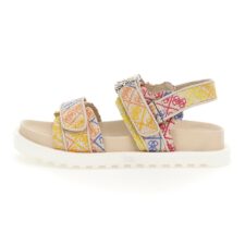 Sandale cu velcro si logo metalic