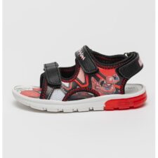 Sandale cu velcro si lumini Spider-man