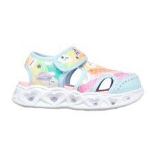 Sandale cu velcro si model colorblock Hearts Lights