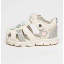 Sandale cu velcro si particule stralucitoare