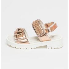 Sandale cu velcro si strasuri