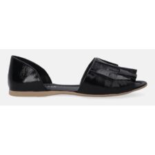 Sandale d'Orsay din piele lacuita cu pliuri decorative