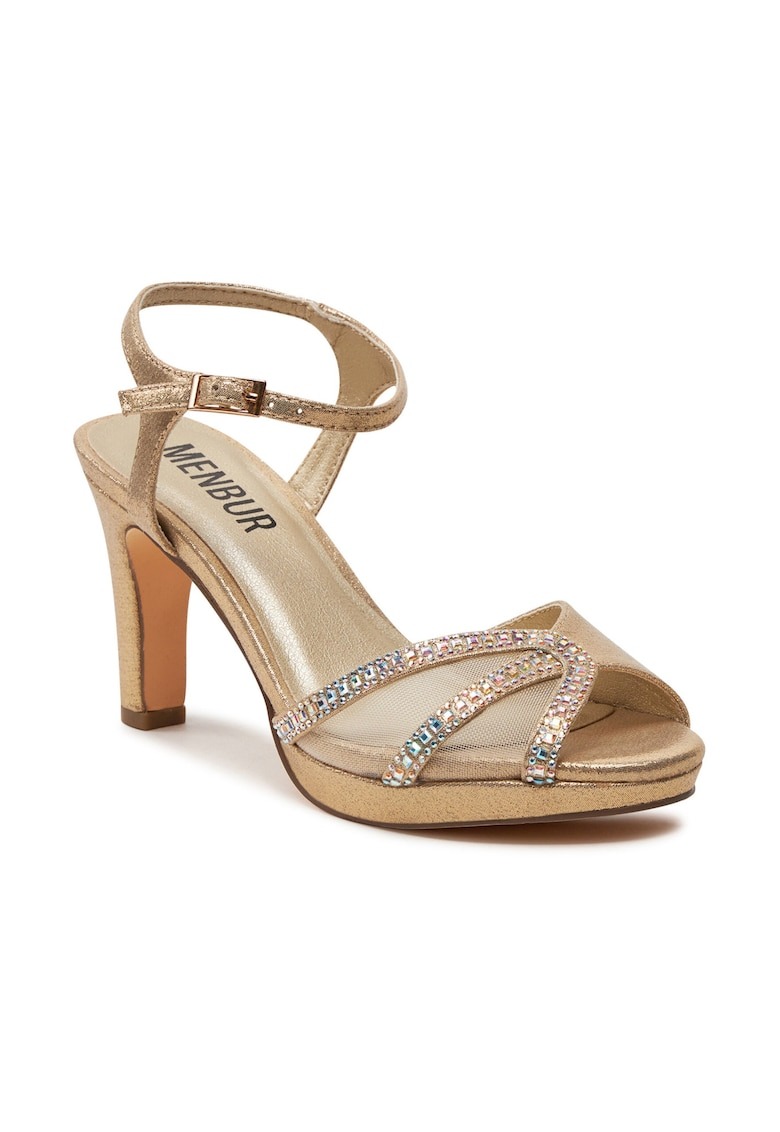 Sandale dama - 016196 - Textil - Auriu 1 Sandale dama - 016196 - Textil - Auriu