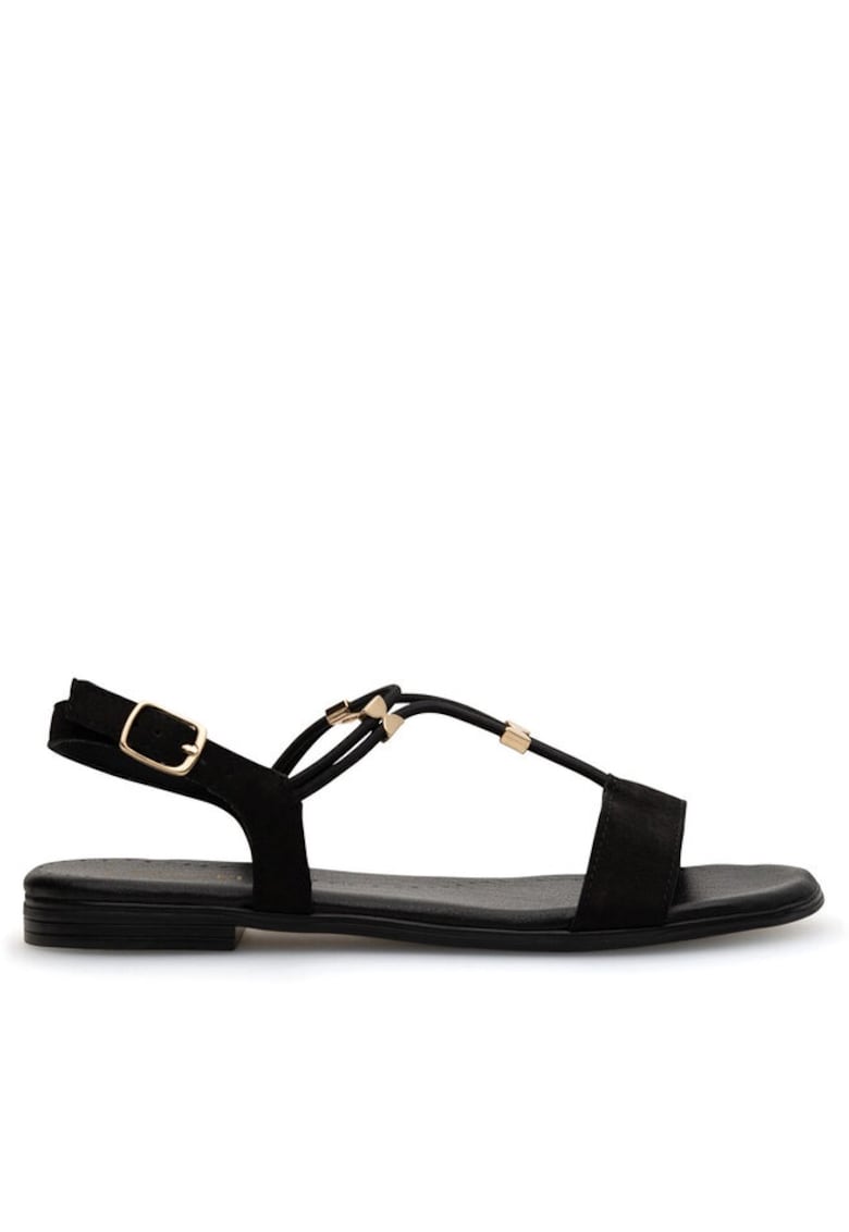 Sandale dama - 12230 - Piele nabuc - Negru 1 Sandale dama - 12230 - Piele nabuc - Negru