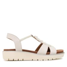 Sandale dama  302722570 - Piele naturala/Textil - Ecru