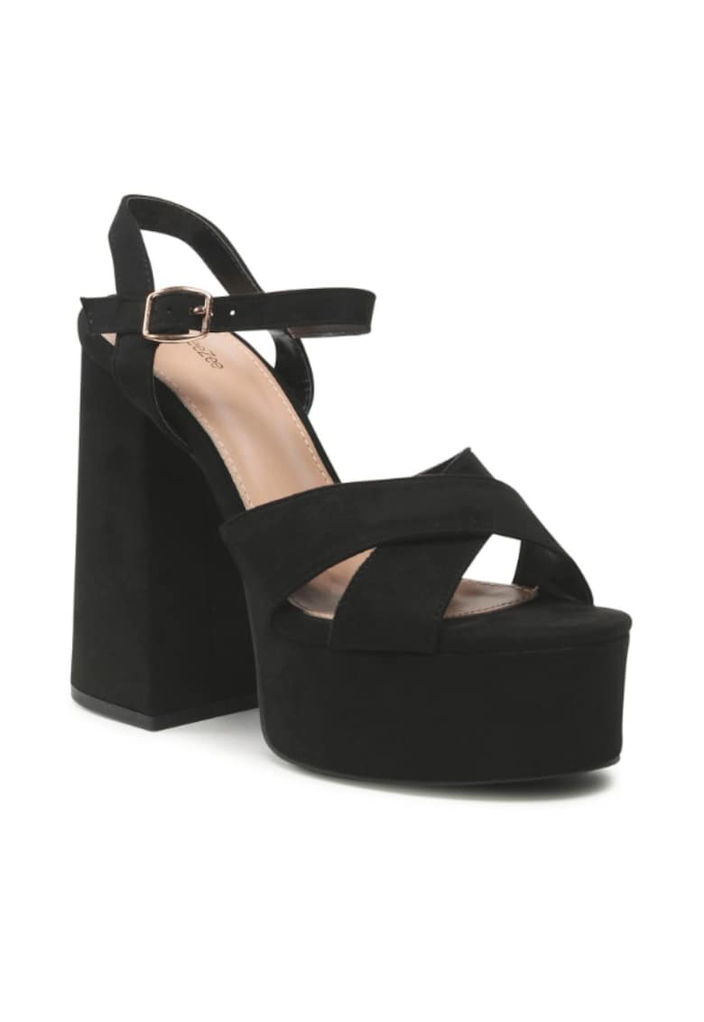 Sandale dama - 302871612 - Negru - Textil 1 Sandale dama -  302871612 - Negru - Textil