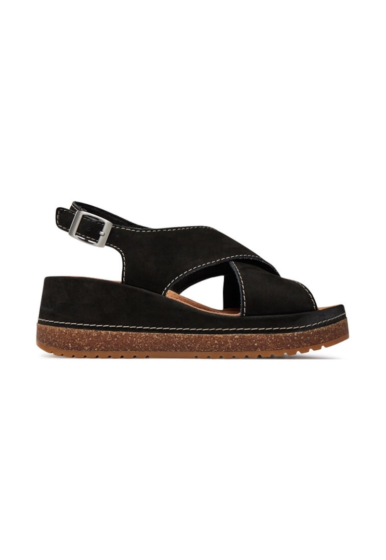 Sandale dama - 303500 - Piele nabuc - Negru - 1 Sandale dama -  303500 - Piele nabuc - Negru -