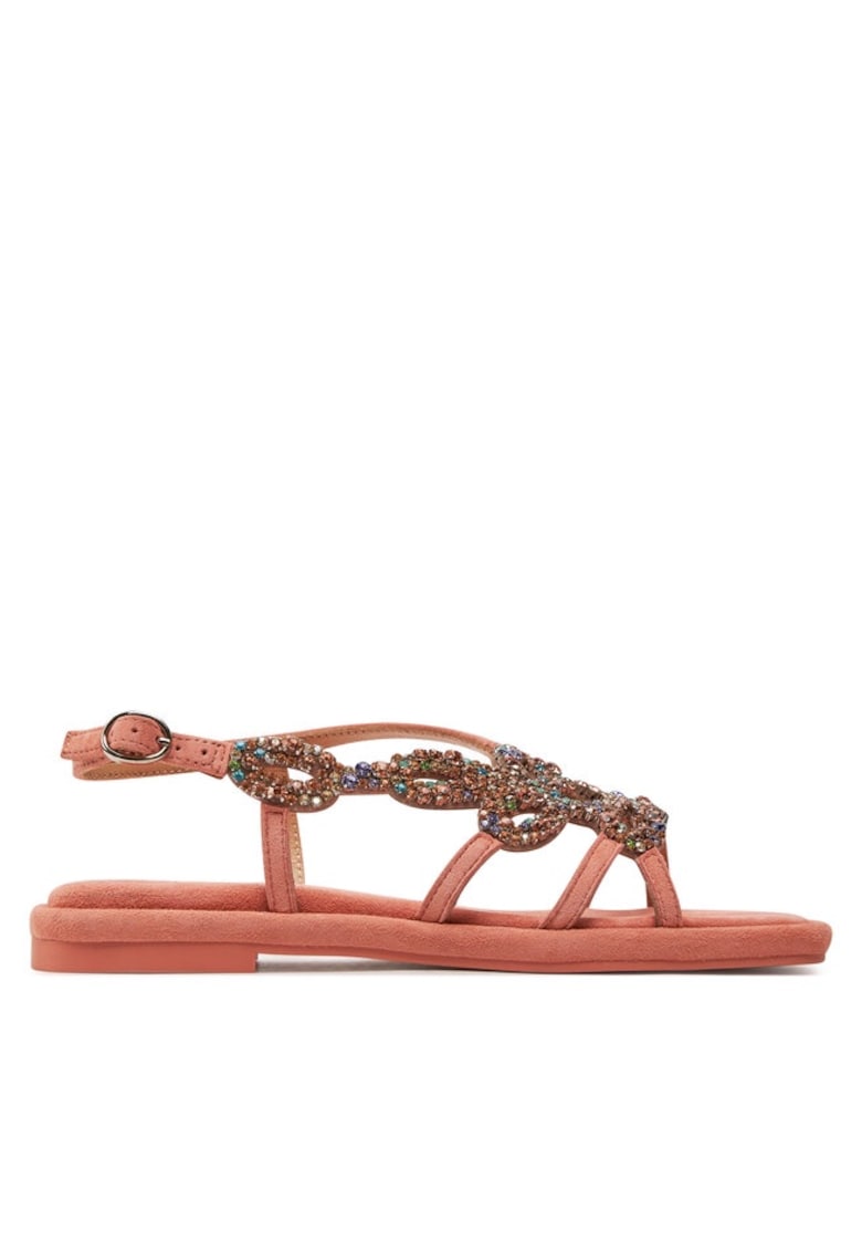 Sandale dama 303770334 - Piele intoarsa - Coral 1 Sandale dama  303770334 - Piele intoarsa - Coral