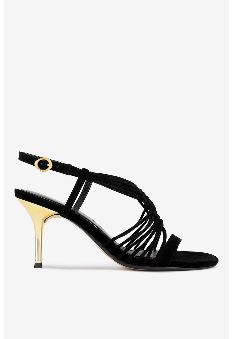 Sandale dama 5903419934902 - Piele intoarsa - Negru 1 Sandale dama  5903419934902 - Piele intoarsa - Negru