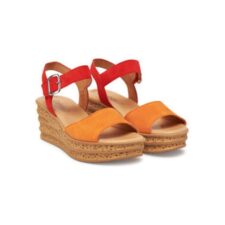 Sandale dama - 64.651.10 -  Piele naturala - 37 EU - Rosu/Portocaliu