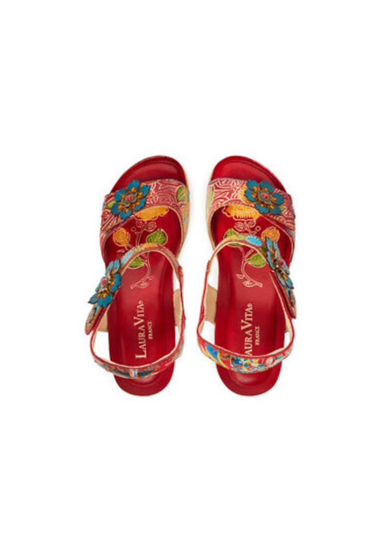 Sandale dama - BONITO 13 - Piele naturala - Rosu 1 Sandale dama - BONITO 13 -  Piele naturala - Rosu