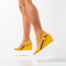 Sandale dama Davina Galbene