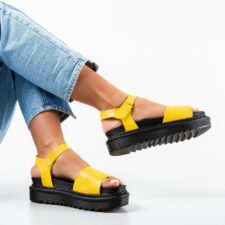 Sandale dama Derrick Galbene