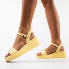 Sandale dama Frankie Galbene