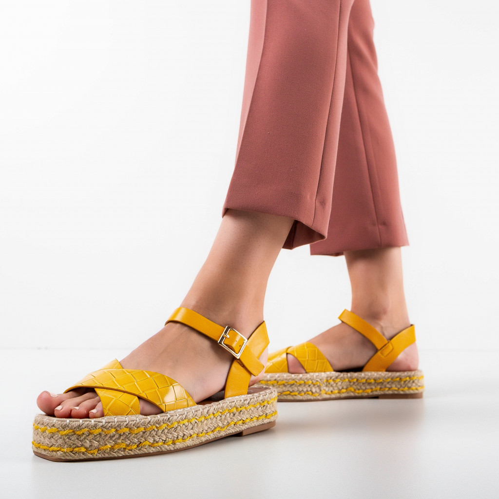 Sandale dama Kimora Galbene