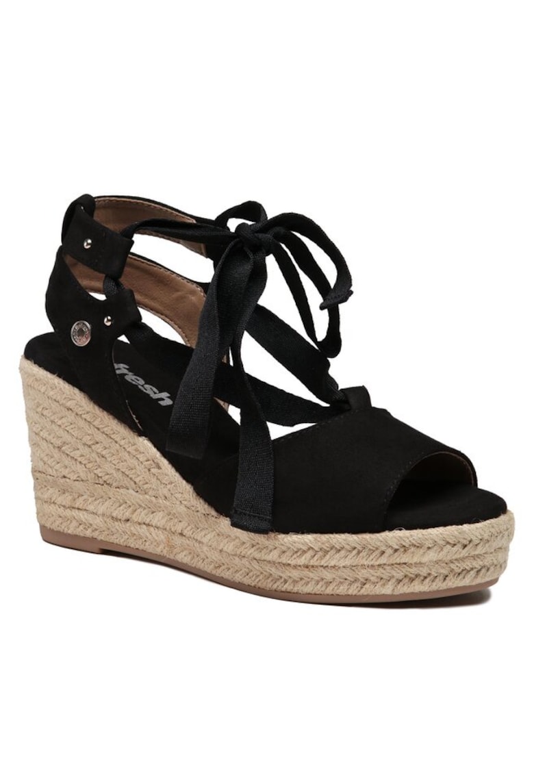 Sandale dama Negru - din Textil 1 Sandale dama  Negru - din Textil