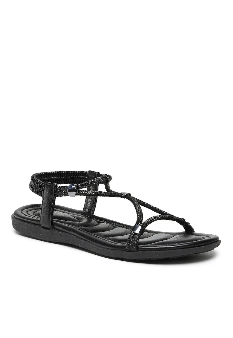 Sandale dama - Piele ecologica - Negru 1 Sandale dama  Piele ecologica - Negru