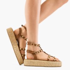 Sandale dama Straw Camel