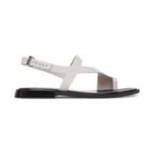 Sandale dama -  alb - material sintetic - inchidere cu catarama -