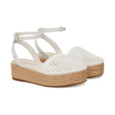 Sandale dama -  alb - material textil -