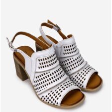 Sandale dama albe cu model perforat