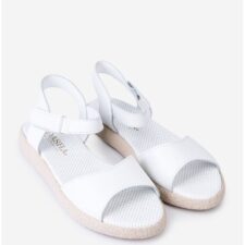 Sandale dama albe din piele