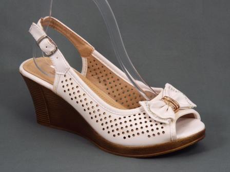 Sandale dama albe toc 7