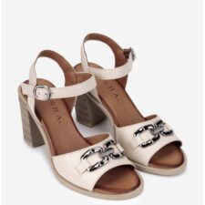 Sandale dama bej cu ornament