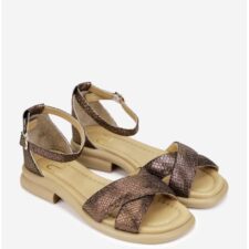 Sandale dama  bronz din piele naturala