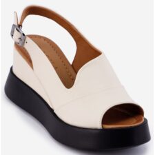 Sandale dama confectionate din piele bej