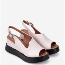 Sandale dama confectionate din piele roz pudra