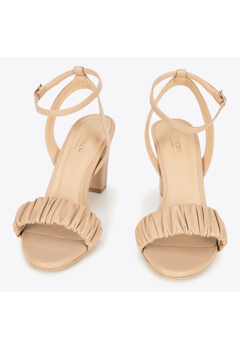 Sandale dama crem - toc gros 1 Sandale dama crem - toc gros