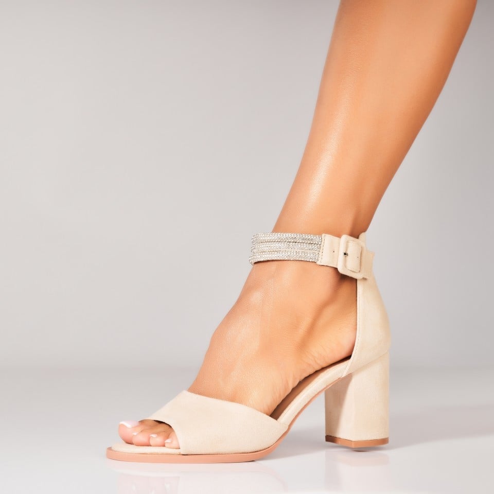 Sandale dama cu Toc Bej din Piele Ecologica Intoarsa Reinna 1 Sandale dama cu Toc Bej din Piele Ecologica Intoarsa Reinna