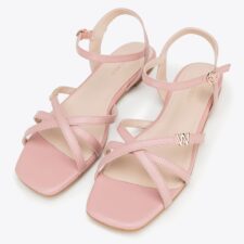 Sandale dama  cu barete - roz - piele naturala - talpa interioara din piele