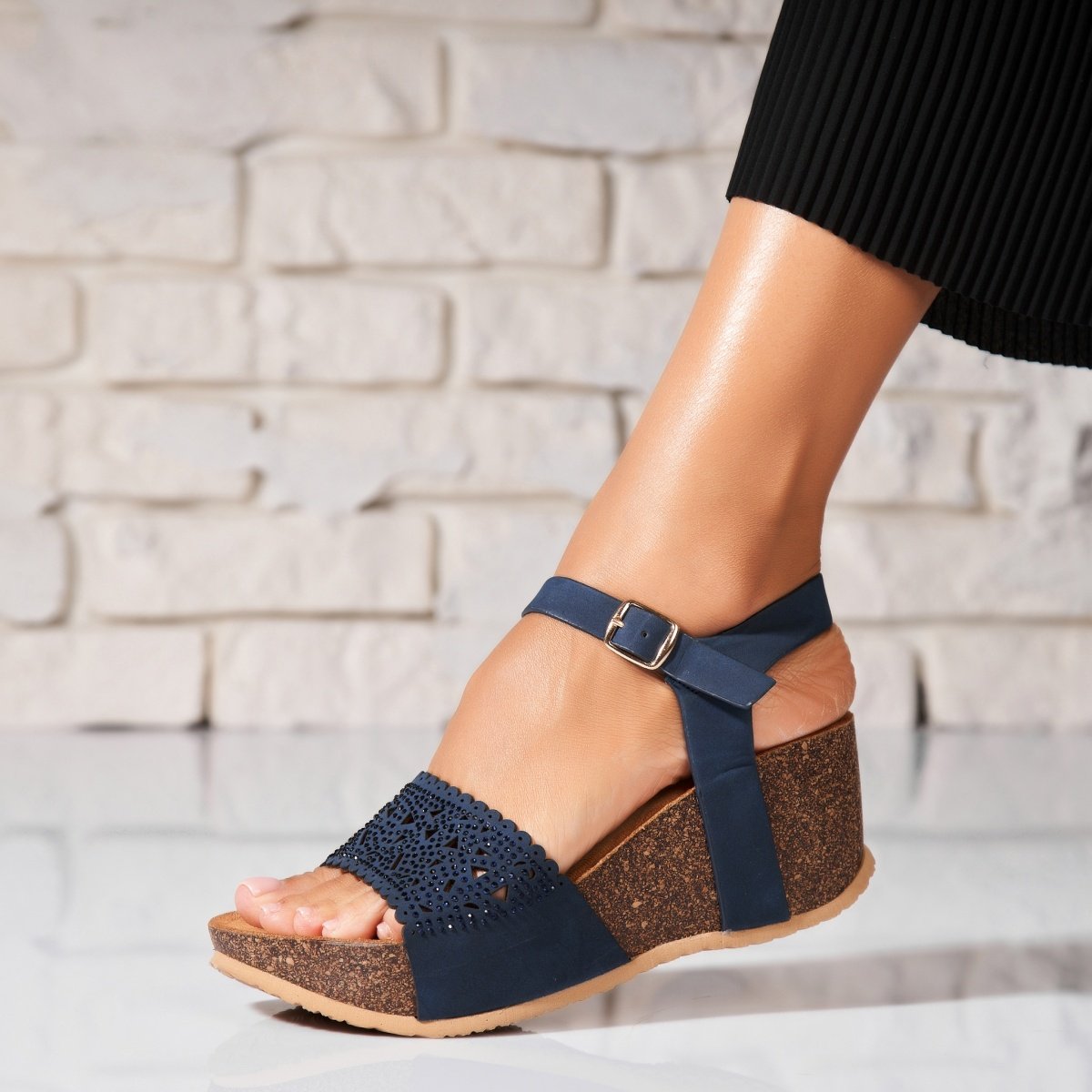 Sandale dama cu platforma Albastre din Piele Ecologica Waniya 1 Sandale dama cu platforma Albastre din Piele Ecologica Waniya