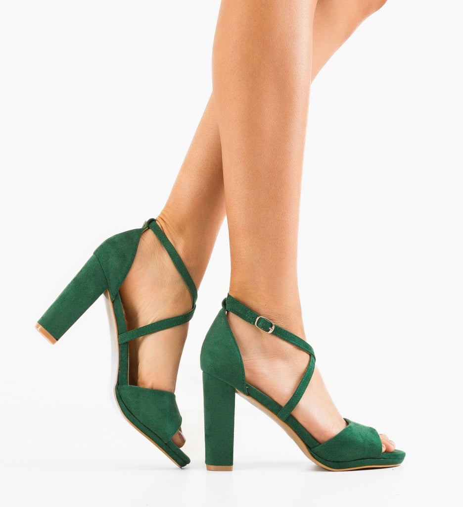 Sandale dama cu toc Delany Verzi 1 Sandale dama cu toc Delany Verzi