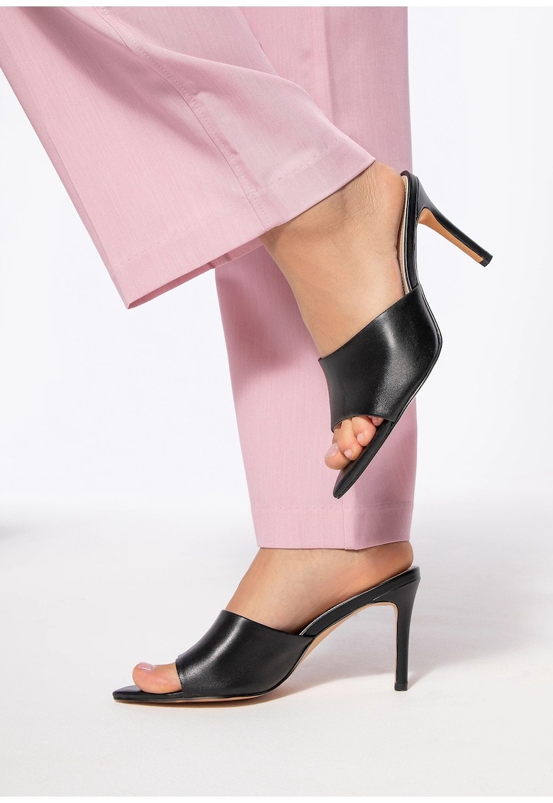 Sandale dama cu toc inalt din piele naturala 1 Sandale dama cu toc inalt din piele naturala