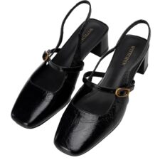 Sandale dama -  curele reglabile - piele naturala - negru