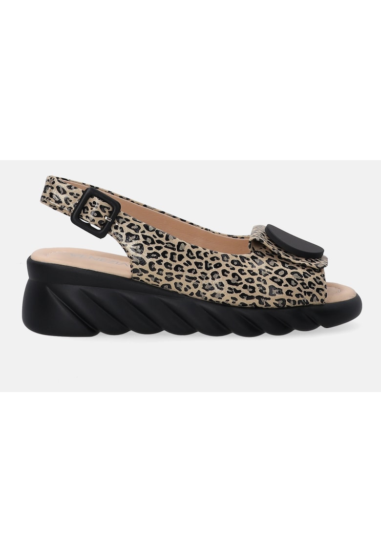 Sandale dama din nubuc cu imprimeu animal 1 Sandale dama din nubuc cu imprimeu animal